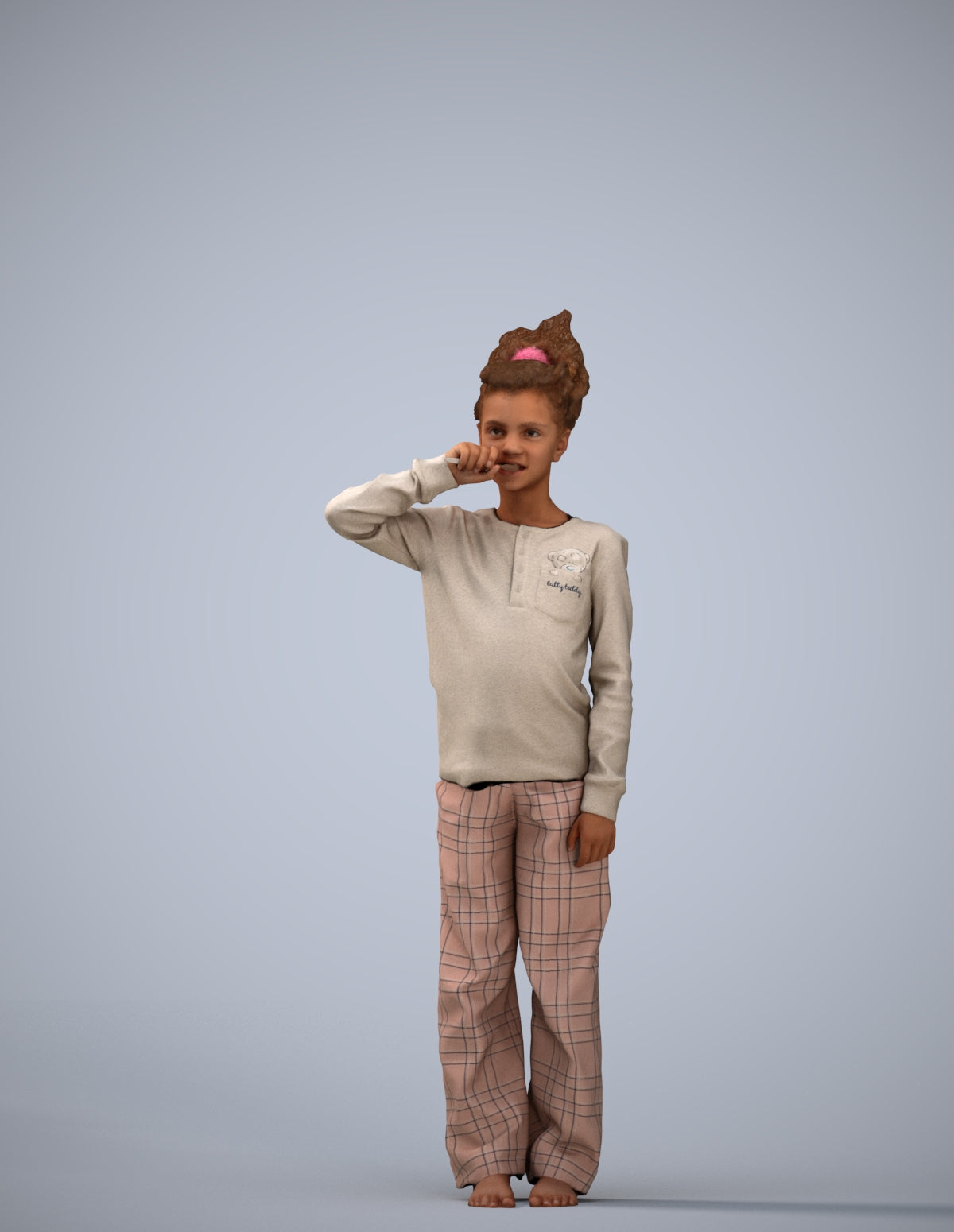 realistic 3D girl kids, scanned archviz people for Blender and 3ds Max