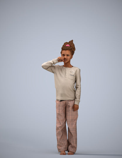 realistic 3D girl kids, scanned archviz people for Blender and 3ds Max
