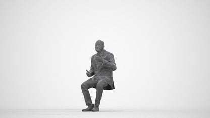 realistic 3D people man business, render-ready for V-Ray and Corona, FBX OBJ, wireframe back view