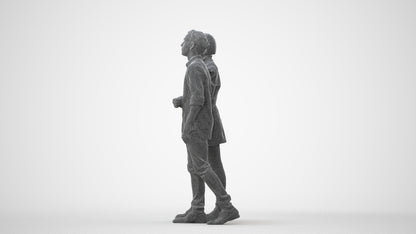 realistic 3D human woman casual couple, archviz people FBX OBJ for Blender, square thumbnail
