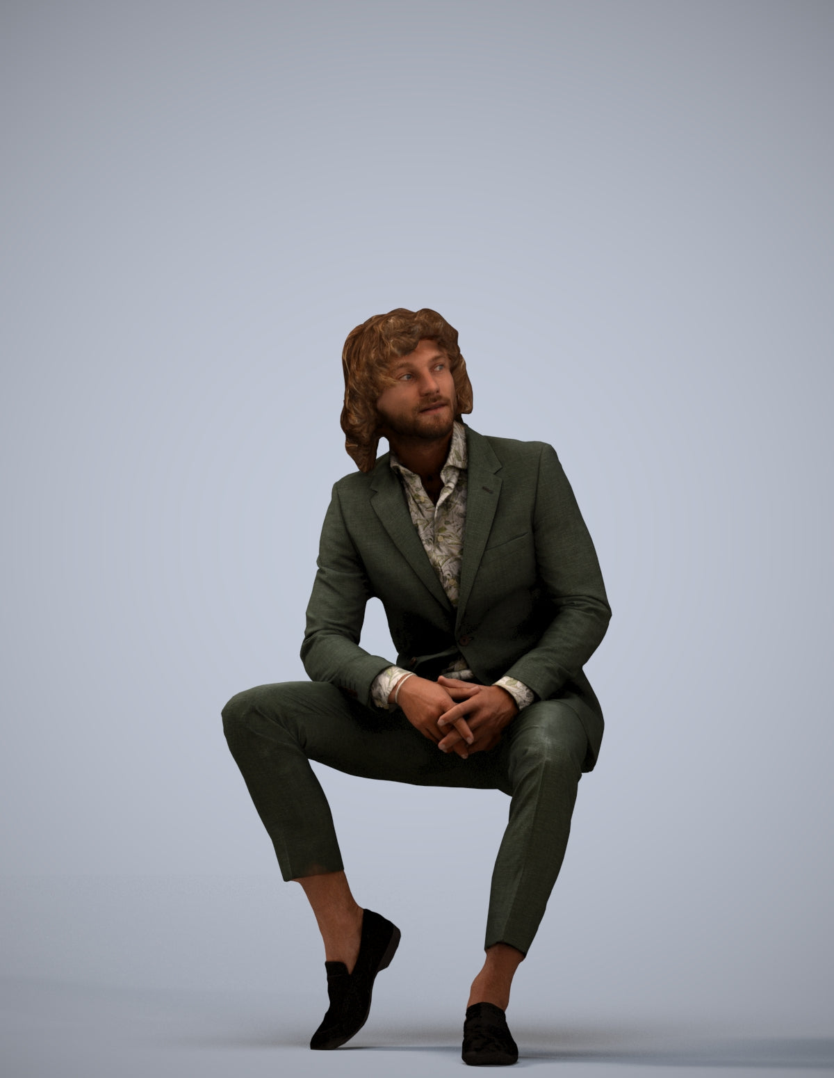 realistic 3D human man business, archviz people FBX OBJ for Blender