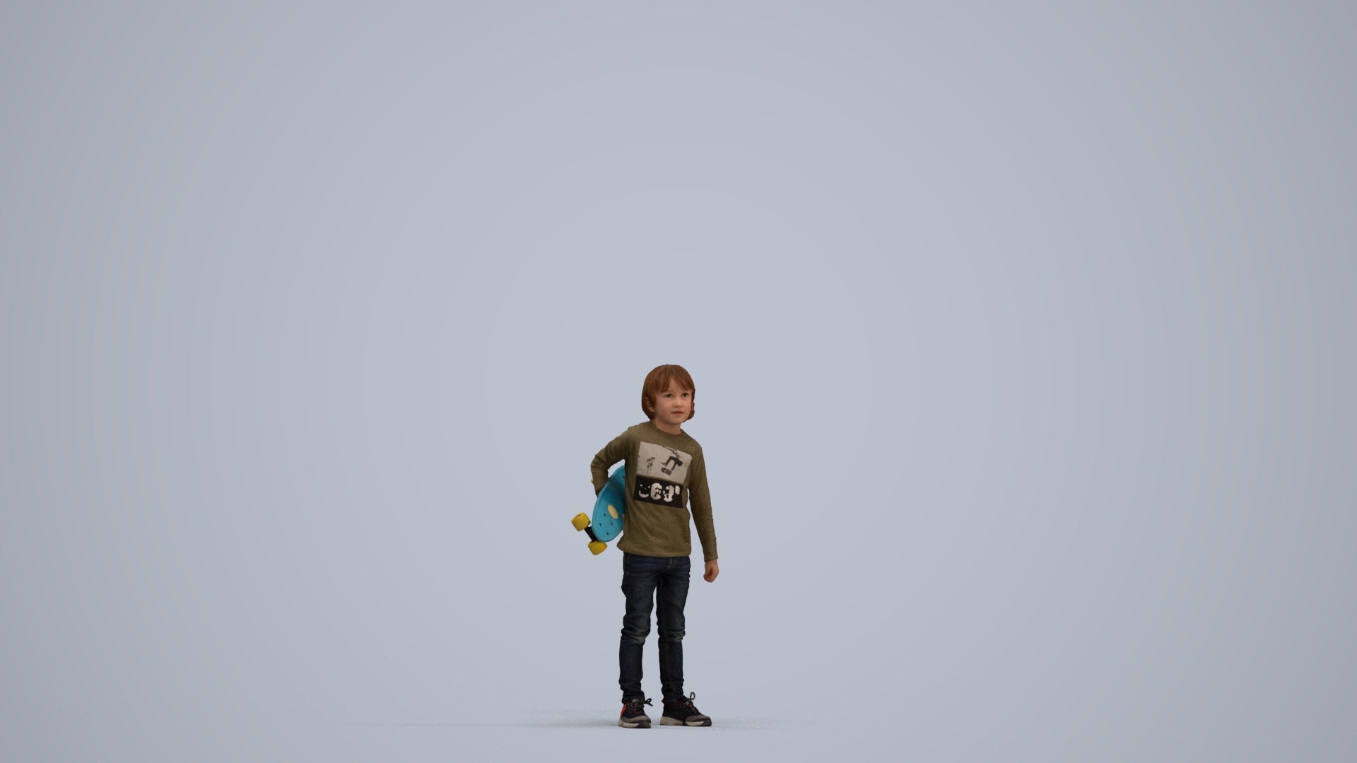 scanned 3D boy casual kids, photogrammetry people for Enscape and V-Ray, standing pose render