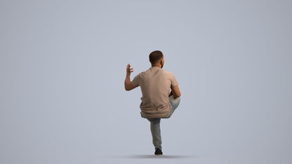 realistic 3D people man casual sitting, render-ready for V-Ray and Corona, FBX OBJ, front view render