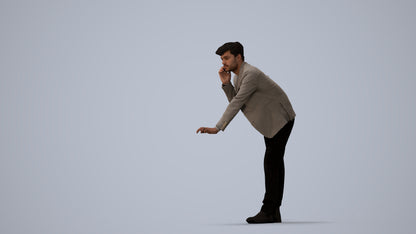 realistic 3D man business, scanned archviz people for Blender and 3ds Max, three-quarter view render