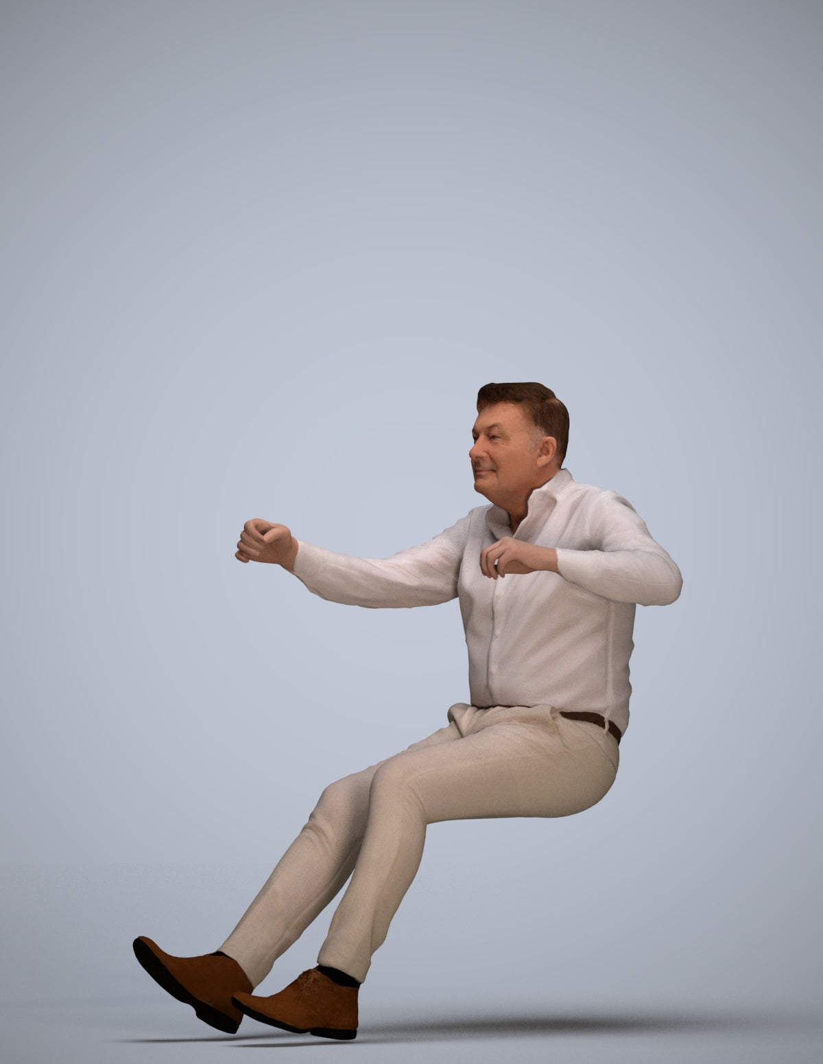 realistic 3D people man casual driving, render-ready for V-Ray and Corona, FBX OBJ