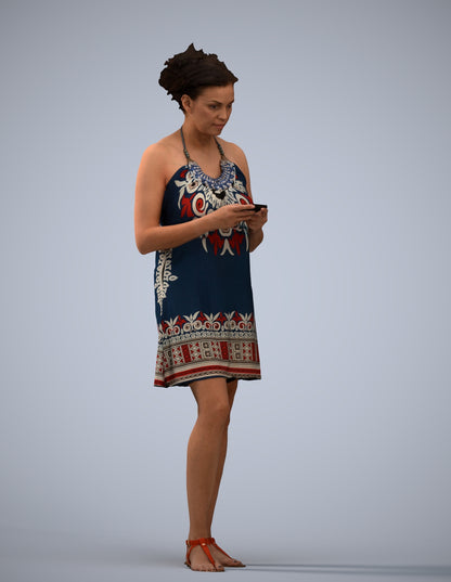 photogrammetry 3D woman standing, realistic human model archviz FBX