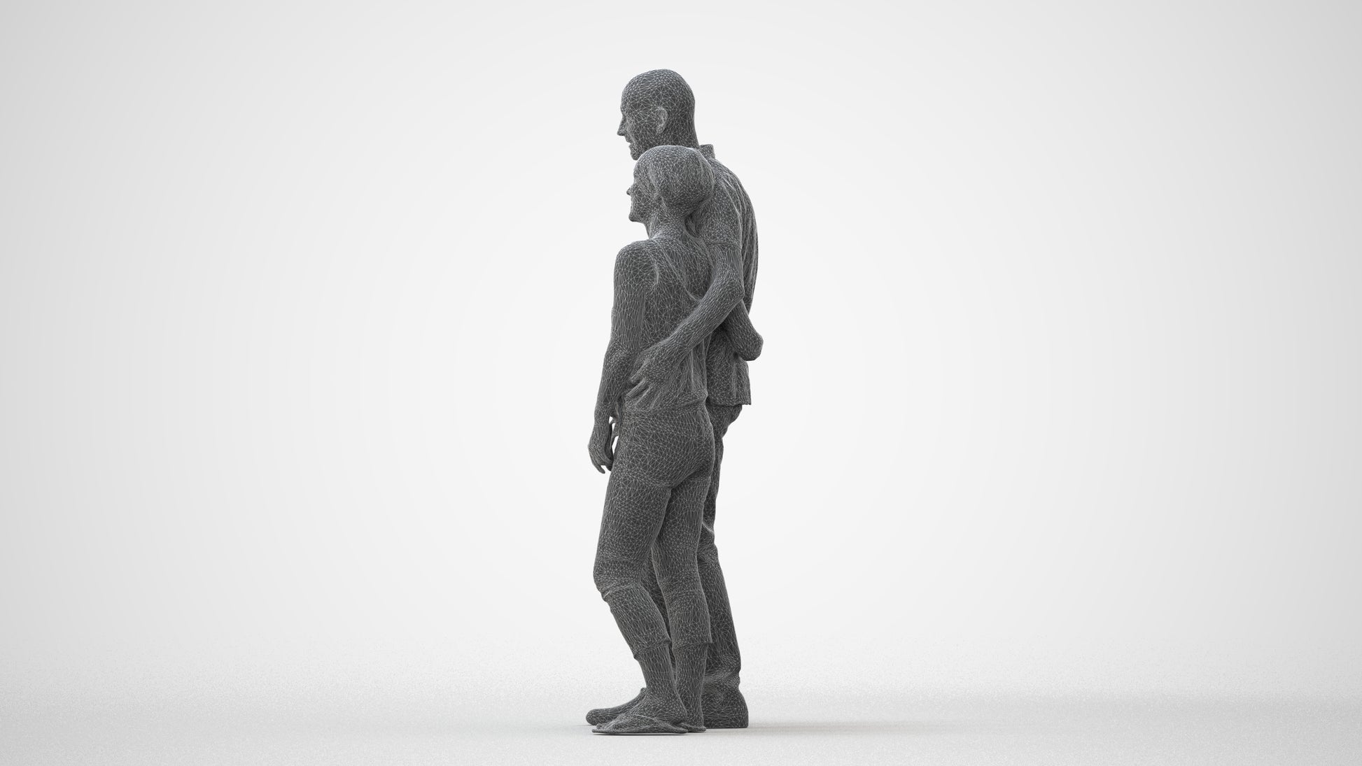 scanned 3D senior woman standing, photogrammetry people for Enscape and V-Ray, square thumbnail