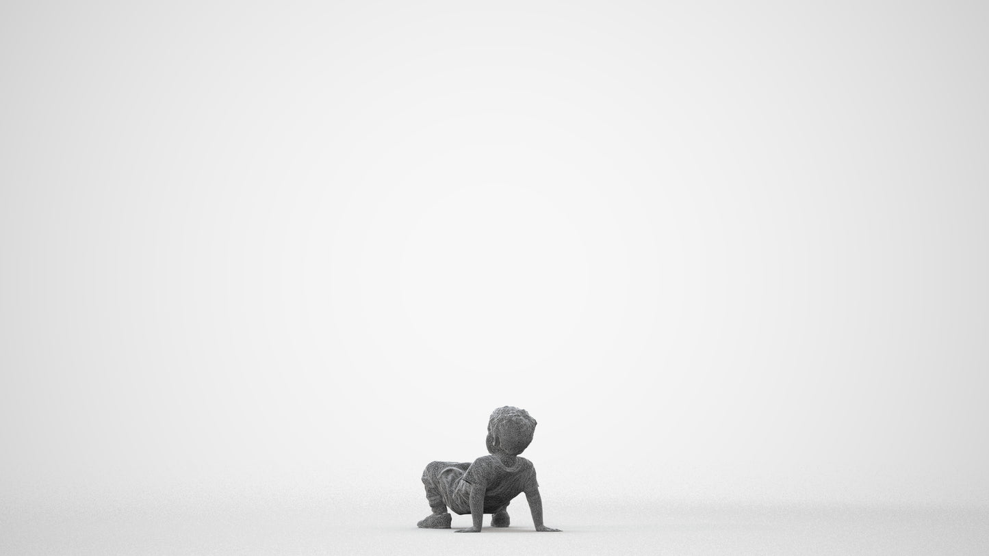 realistic 3D human boy casual kids, archviz people FBX OBJ for Blender, square thumbnail