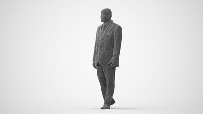 3D scanned man walking business, photorealistic archviz people for Enscape and SketchUp, square thumbnail