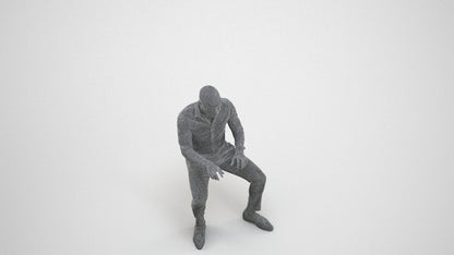 realistic 3D people man casual pool, render-ready for V-Ray and Corona, FBX OBJ, wireframe three-quarter view