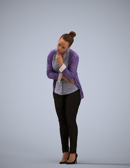 photogrammetry 3D woman business standing, realistic human model archviz FBX