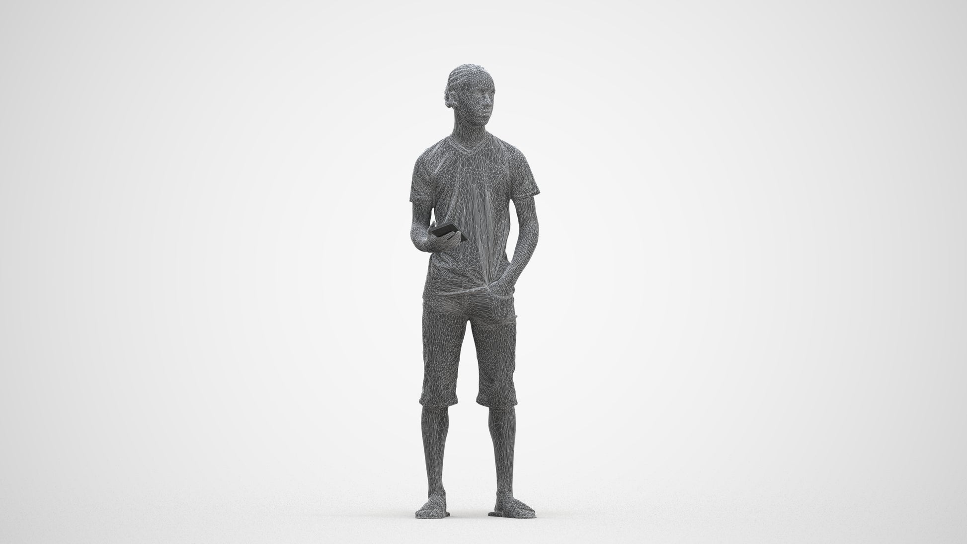 photogrammetry 3D boy casual kids, realistic human model archviz FBX, three-quarter front view render