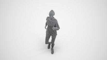 realistic 3D people woman sport, render-ready for V-Ray and Corona, FBX OBJ, wireframe three-quarter view