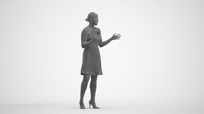 3D scanned woman business formal, photorealistic archviz people for Enscape and SketchUp, three-quarter front view render