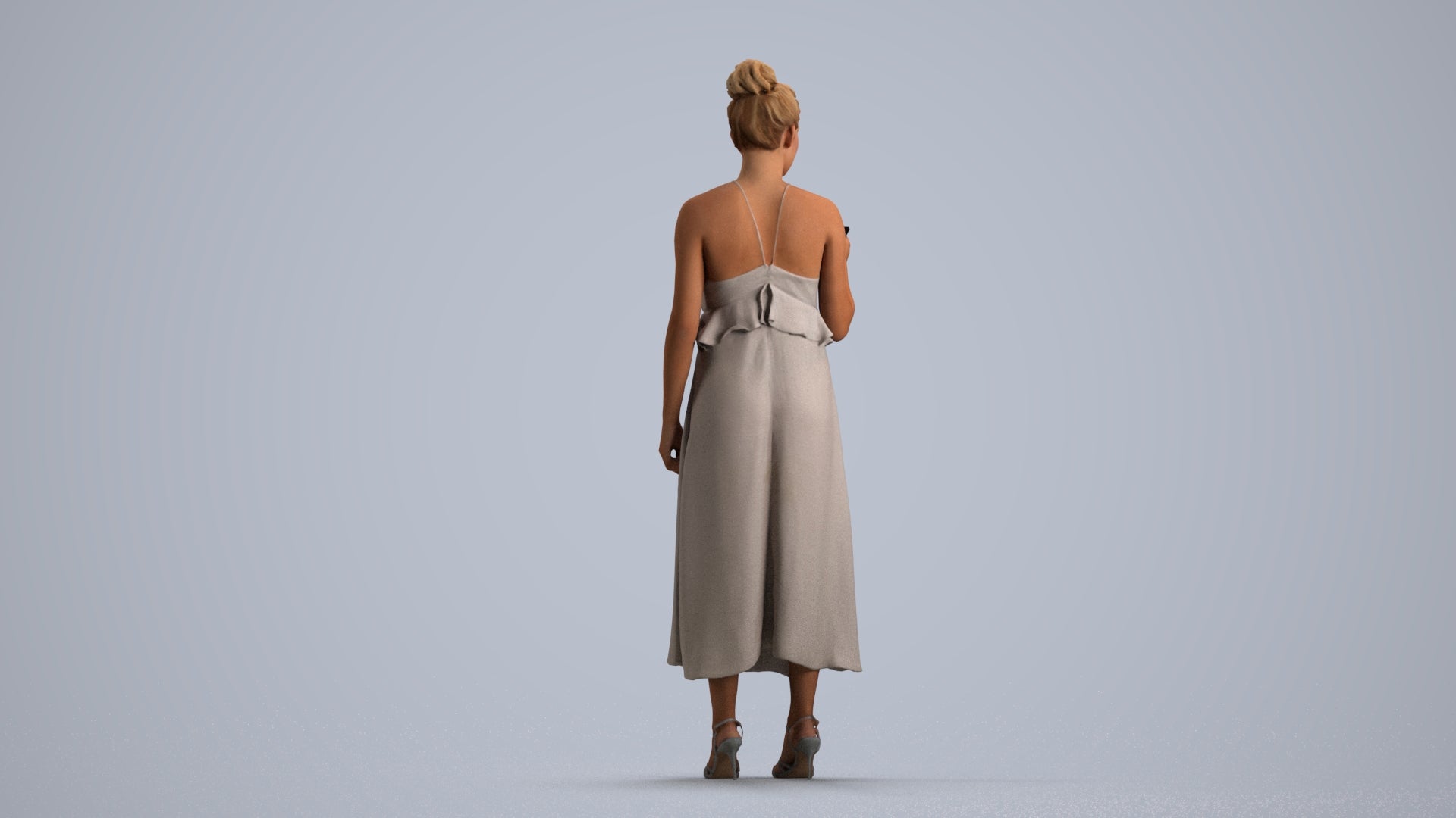 3D people model woman formal formalaffairs, scanned human for 3ds Max rendering, front view render