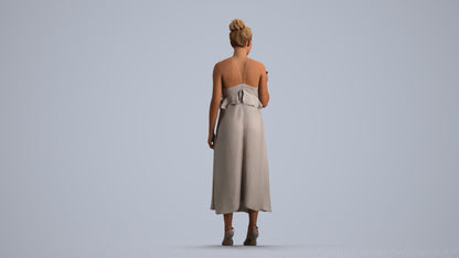 3D people model woman formal formalaffairs, scanned human for 3ds Max rendering, front view render