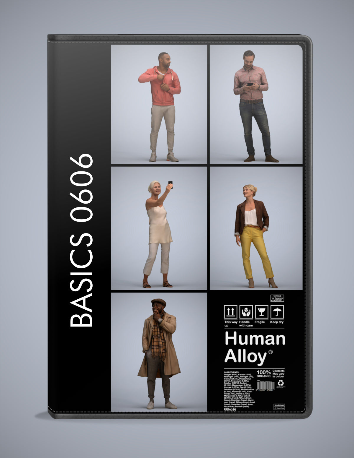 3D people models standing bundle, 5 scanned humans for 3ds Max rendering