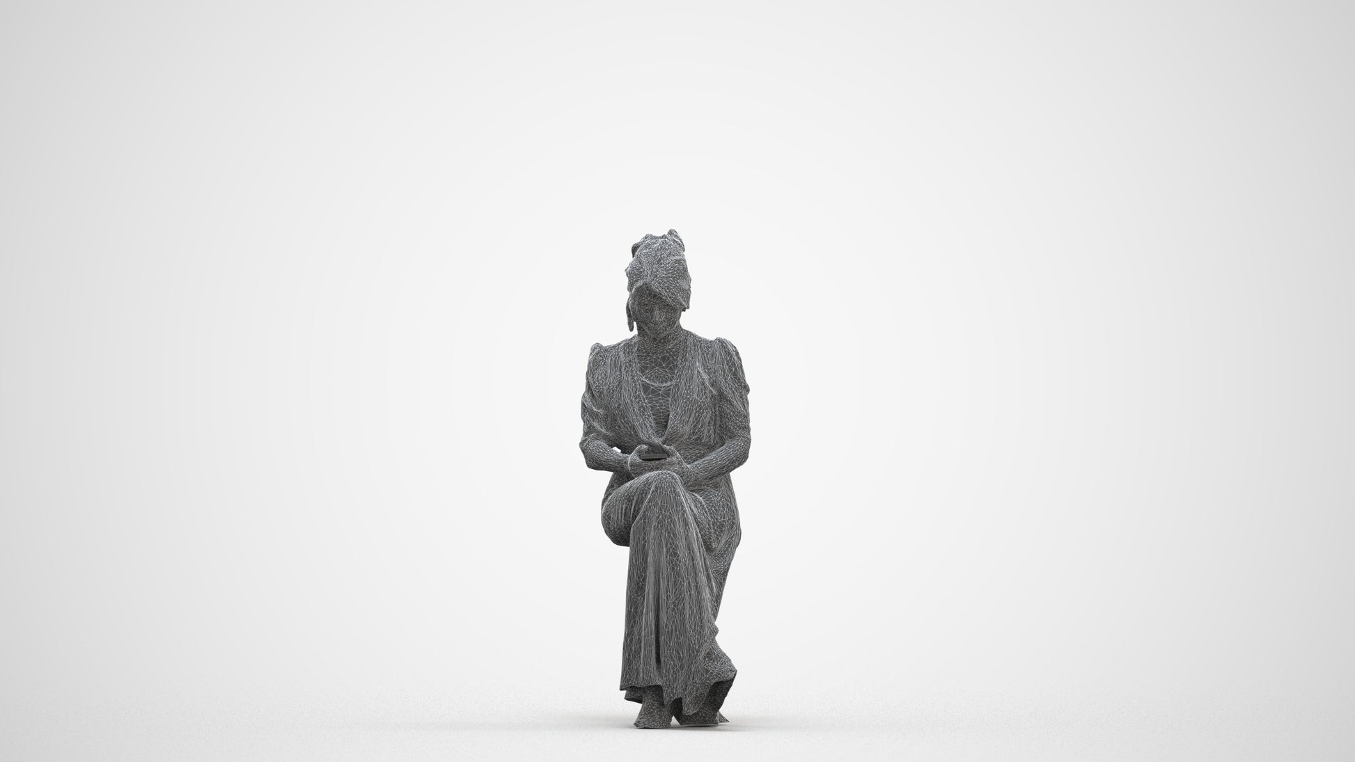 realistic 3D woman casual standing, scanned archviz people for Blender and 3ds Max, three-quarter front view render