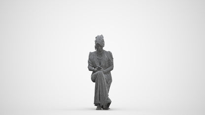 realistic 3D woman casual standing, scanned archviz people for Blender and 3ds Max, three-quarter front view render