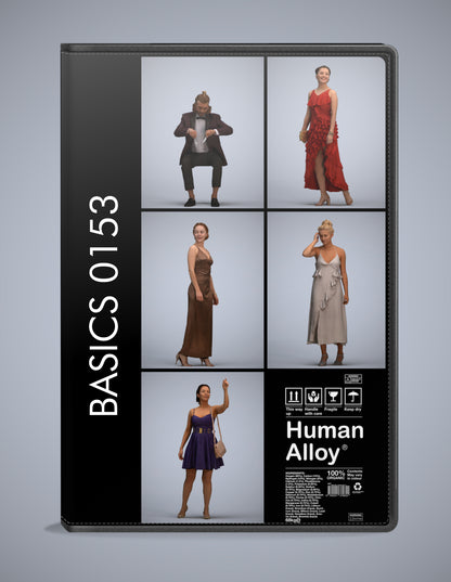 photogrammetry 3D people formalaffairs collection, 5 realistic human models archviz FBX