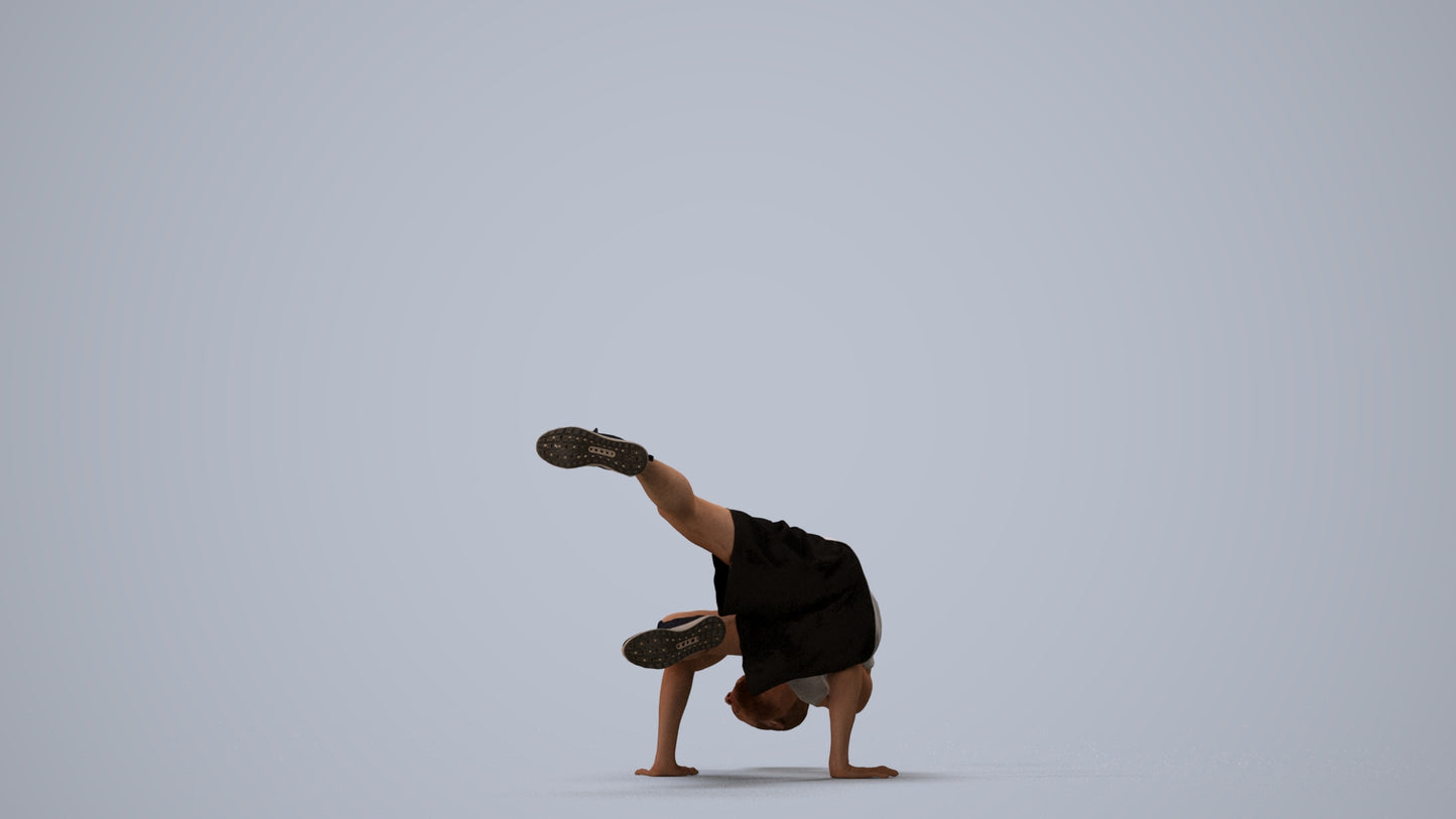scanned 3D man sport, photogrammetry people for Enscape and V-Ray, three-quarter view render