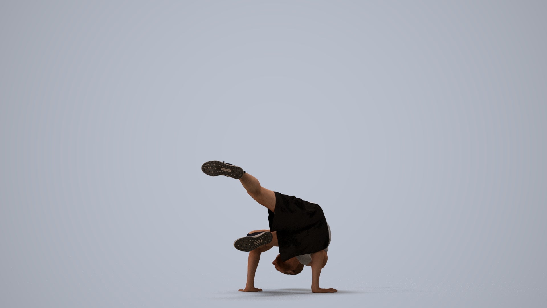 scanned 3D man sport, photogrammetry people for Enscape and V-Ray, three-quarter view render