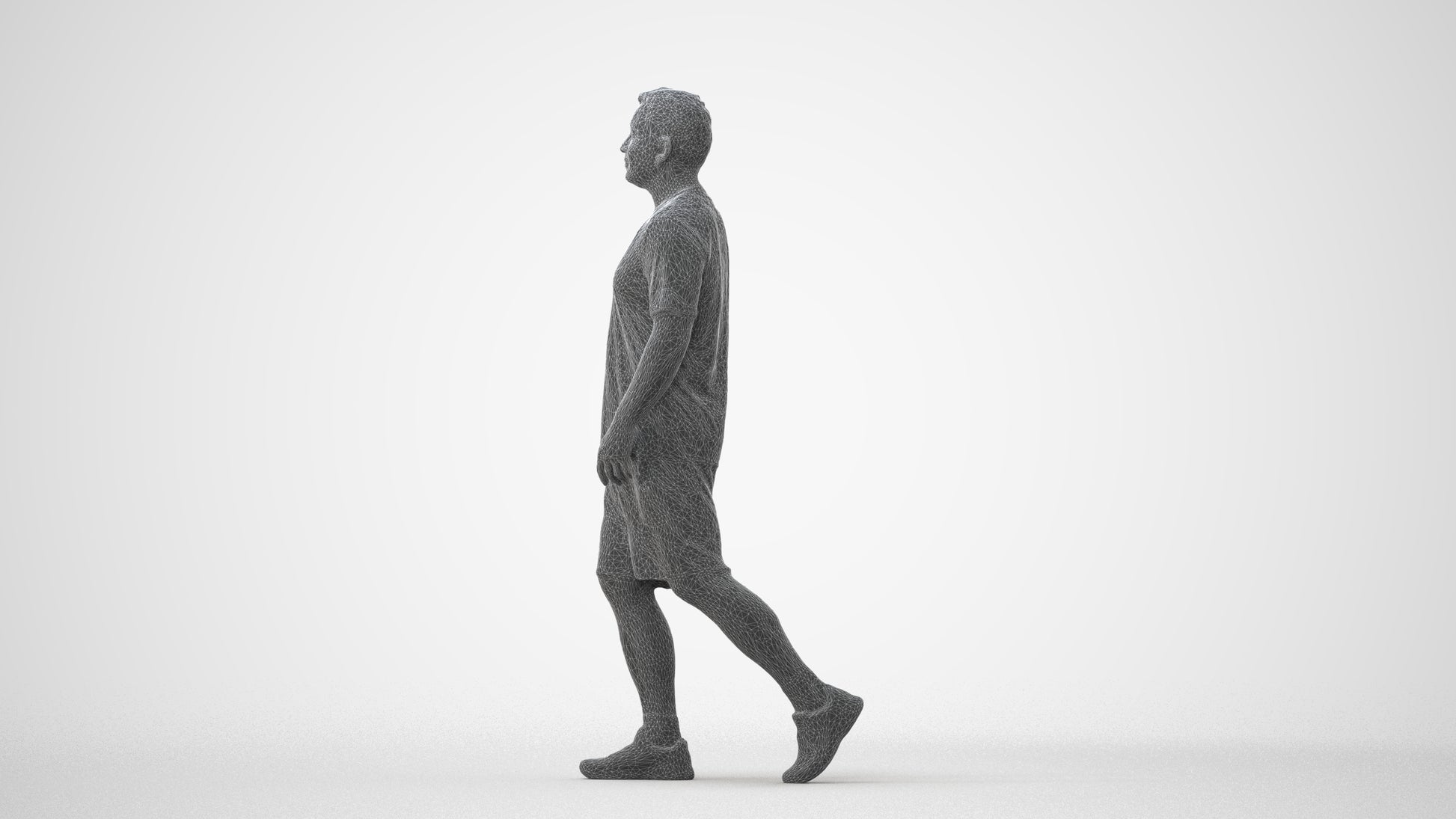3D people model man sport, scanned human for 3ds Max rendering, square thumbnail