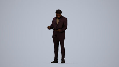 realistic 3D man business, scanned archviz people for Blender and 3ds Max, top-down view render