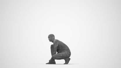 scanned 3D man casual standing, photogrammetry people for Enscape and V-Ray, wireframe back view