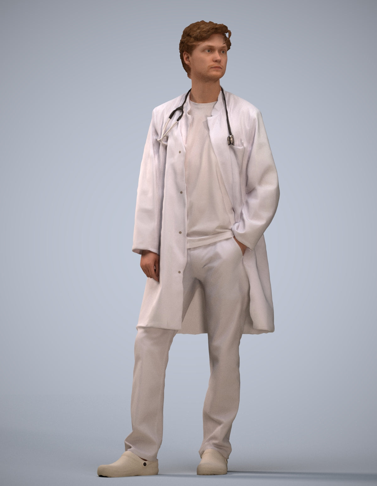 scanned 3D man standing, photogrammetry people for Enscape and V-Ray