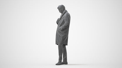 3D human model man standing, photogrammetry scanned person for archviz, square thumbnail
