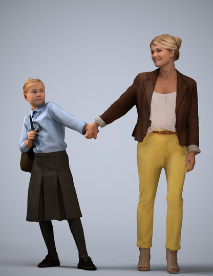 realistic 3D people girl kids, render-ready for V-Ray and Corona, FBX OBJ