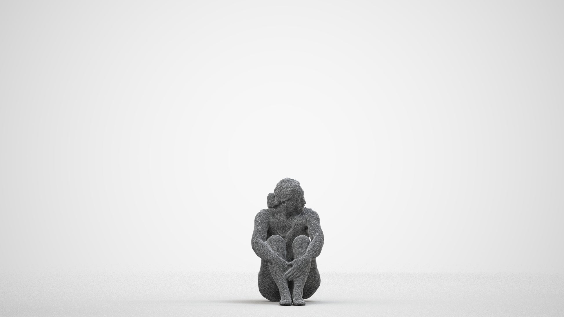 photogrammetry 3D woman sport pool, realistic human model archviz FBX, wireframe side view