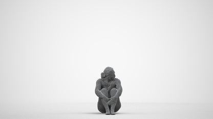 photogrammetry 3D woman sport pool, realistic human model archviz FBX, wireframe side view