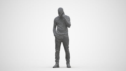 realistic 3D people man casual standing, render-ready for V-Ray and Corona, FBX OBJ, three-quarter front view render