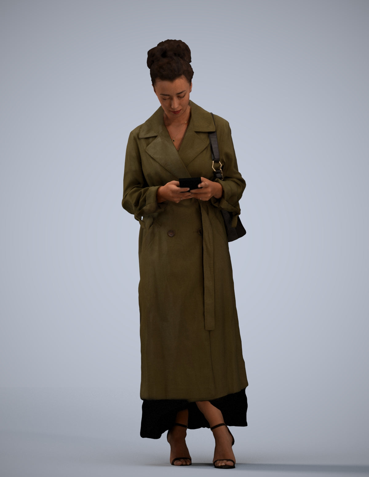 scanned 3D woman business standing, photogrammetry people for Enscape and V-Ray