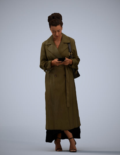 scanned 3D woman business standing, photogrammetry people for Enscape and V-Ray