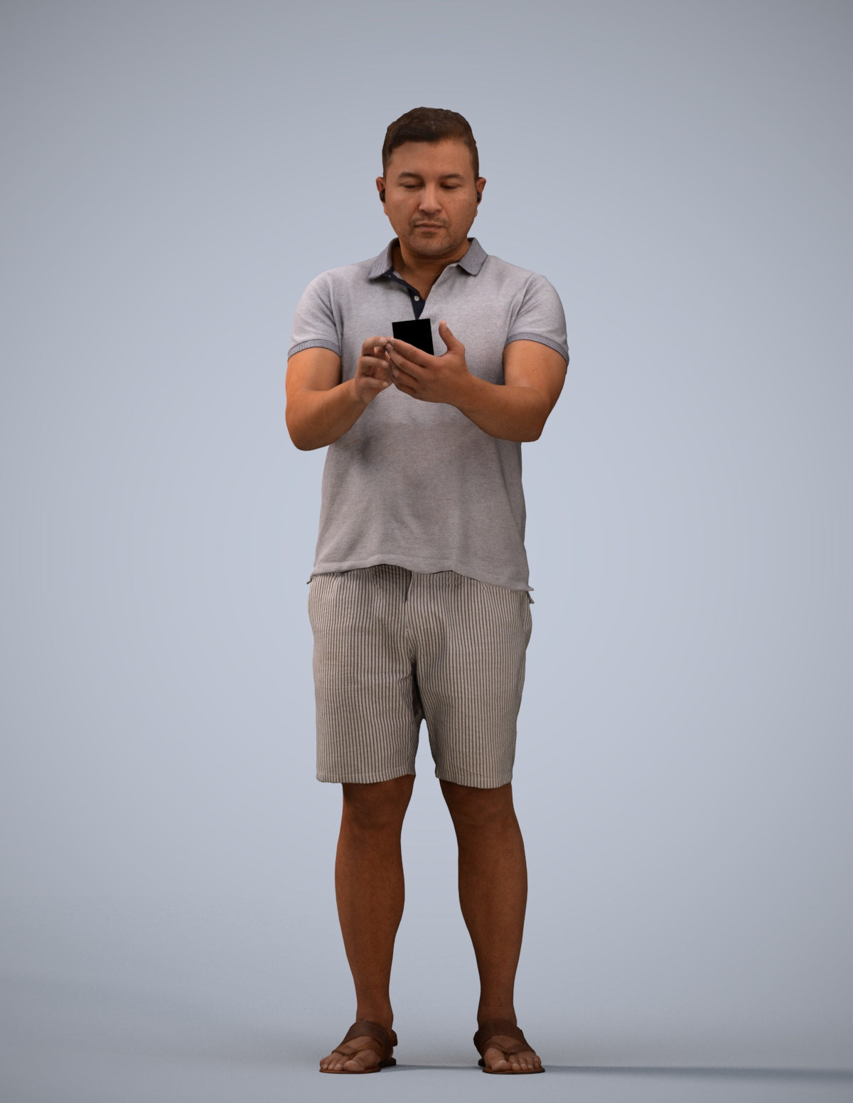 realistic 3D human man casual standing, archviz people FBX OBJ for Blender