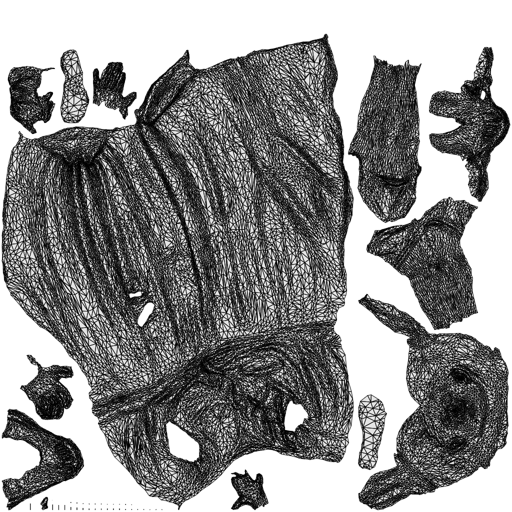 scanned 3D woman casual kids, photogrammetry people for Enscape and V-Ray, wireframe top-down view