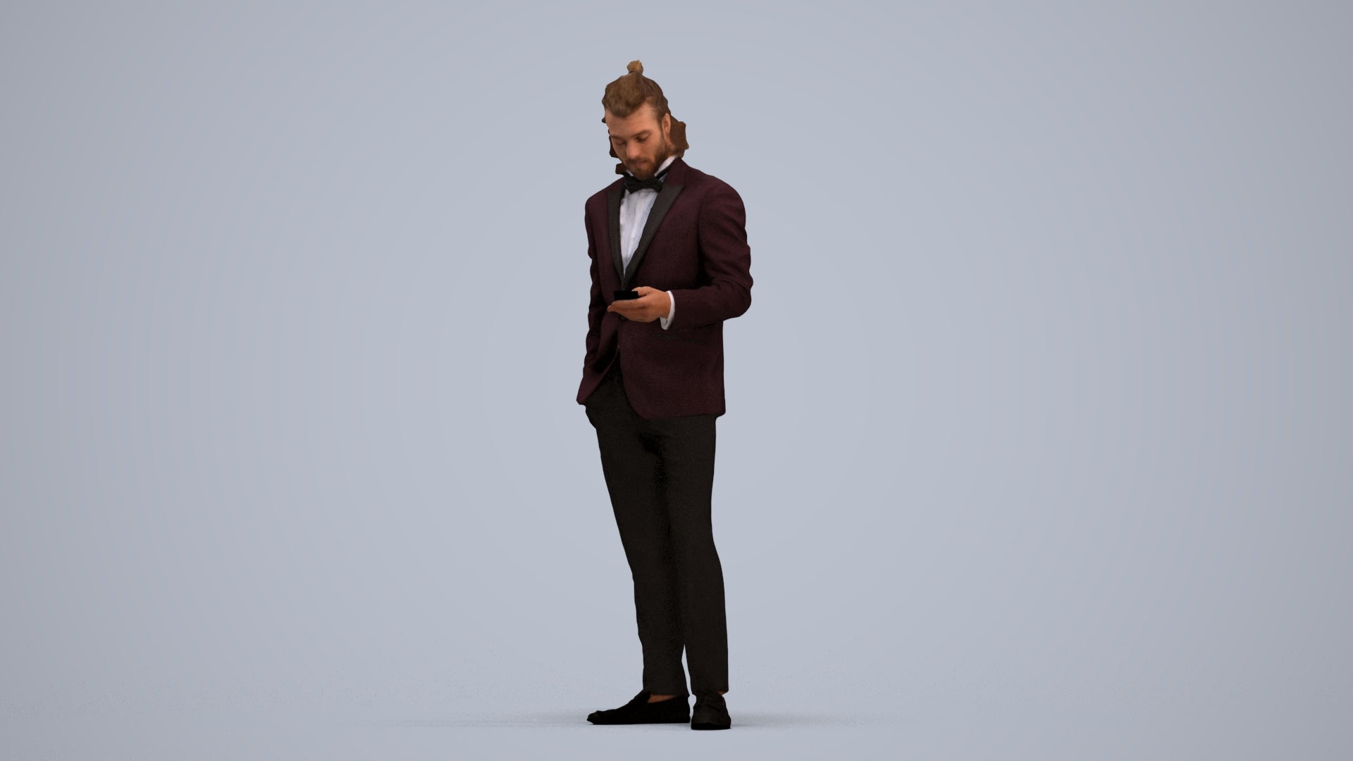 3D people model man formal formalaffairs, scanned human for 3ds Max rendering, standing pose render