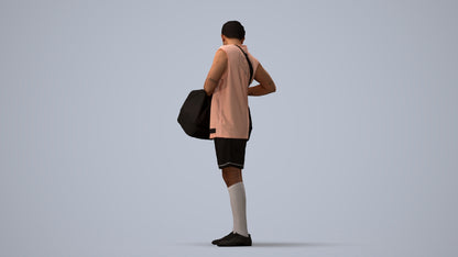 3D scanned man sport, photorealistic archviz people for Enscape and SketchUp, three-quarter view render