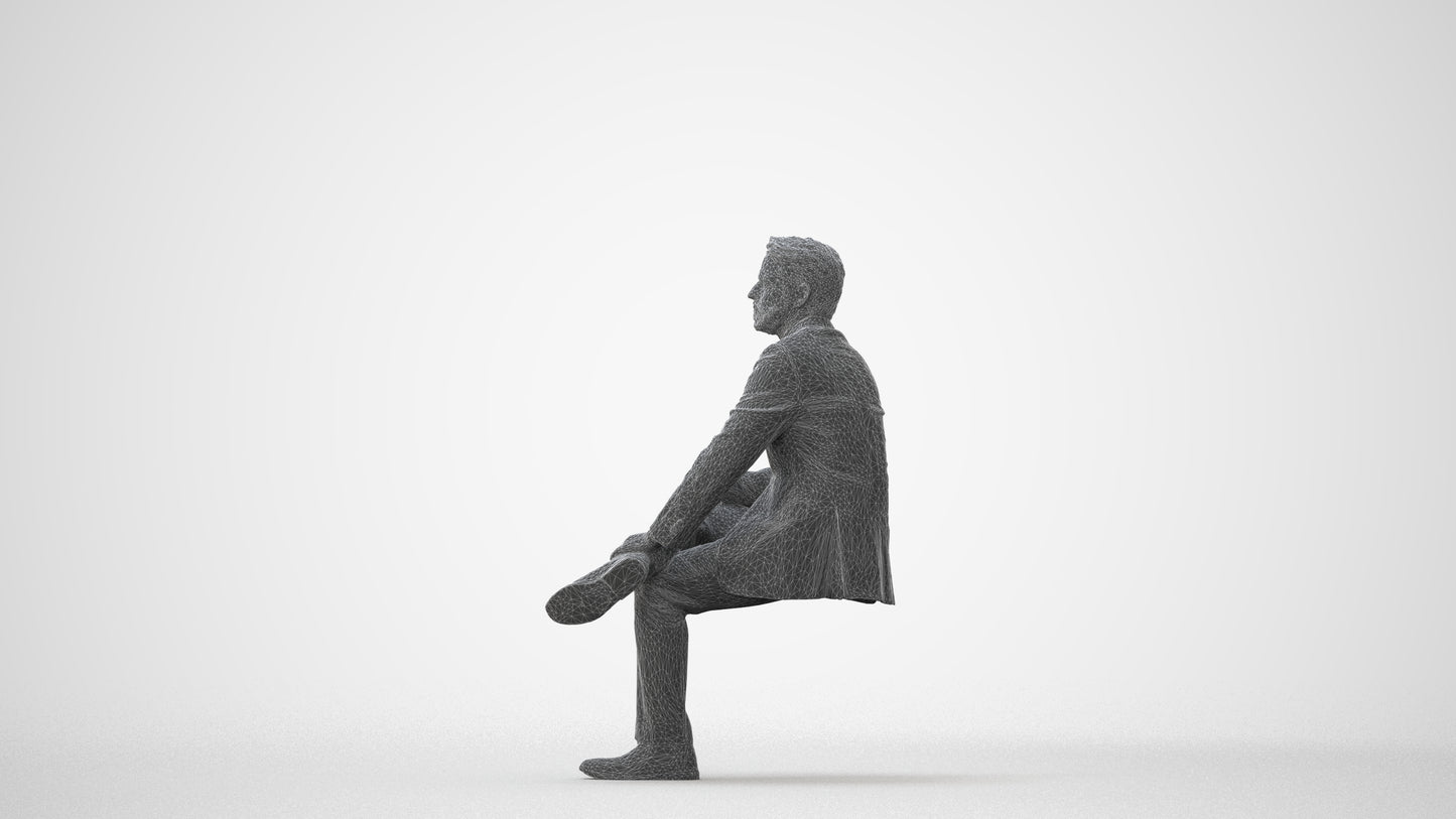 3D scanned man business, photorealistic archviz people for Enscape and SketchUp, square thumbnail