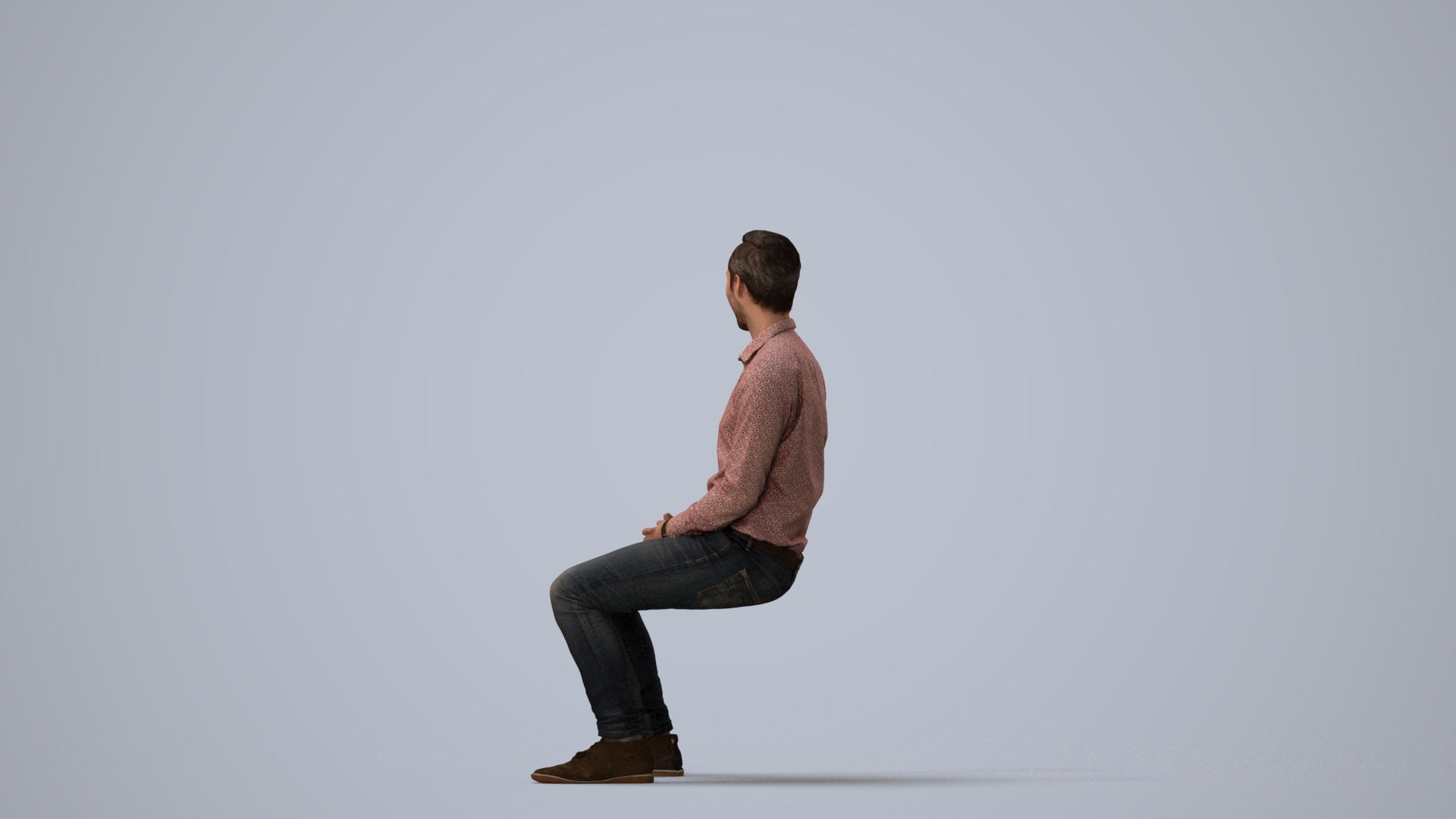 realistic 3D people man casual pool, render-ready for V-Ray and Corona, FBX OBJ, three-quarter view render