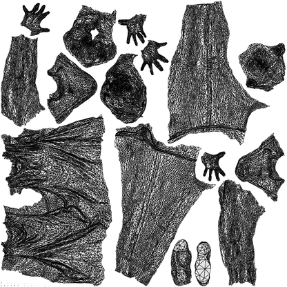 scanned 3D woman sport, photogrammetry people for Enscape and V-Ray, wireframe top-down view