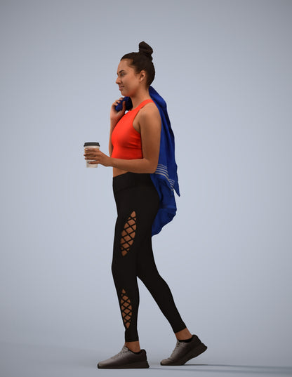 scanned 3D woman sport, photogrammetry people for Enscape and V-Ray