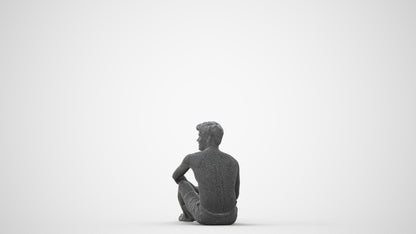 realistic 3D human man pool, archviz people FBX OBJ for Blender, square thumbnail