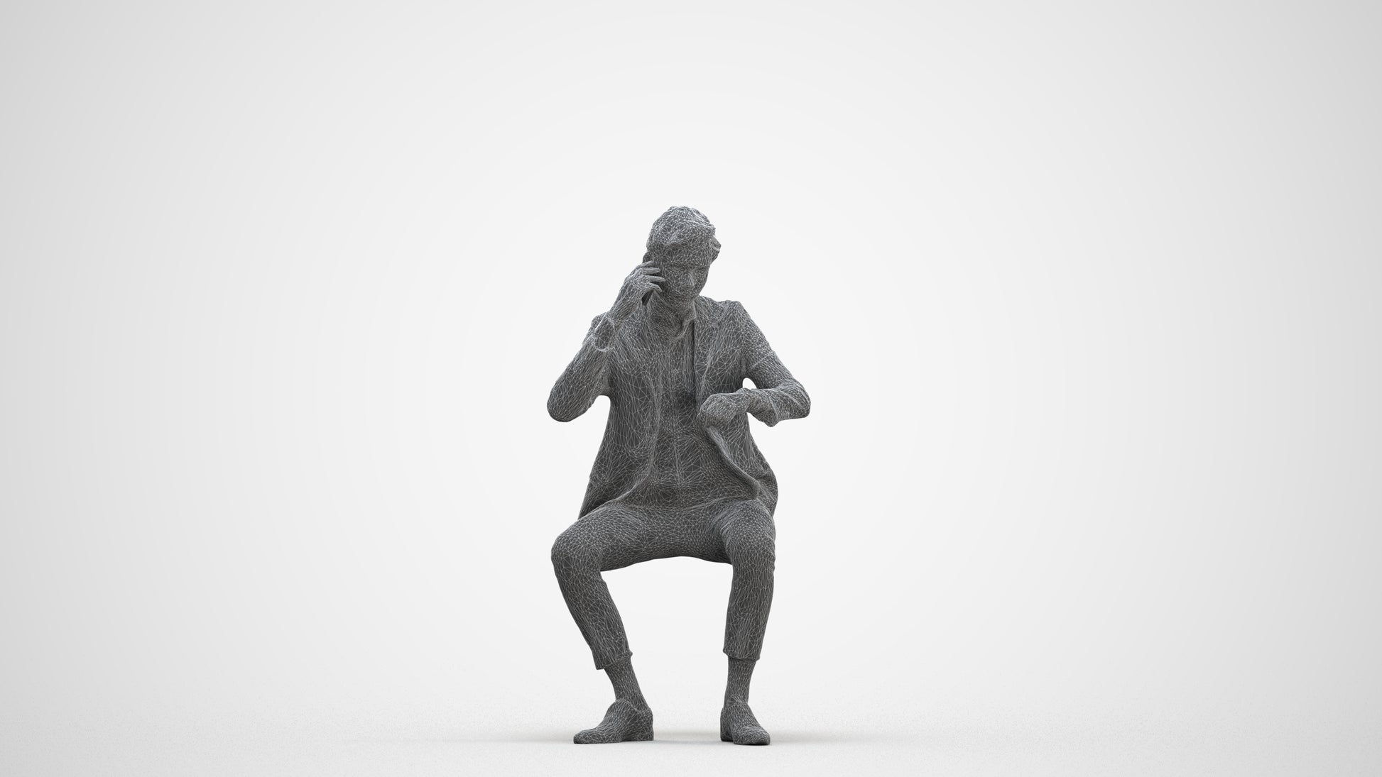 photogrammetry 3D man business, realistic human model archviz FBX, three-quarter front view render
