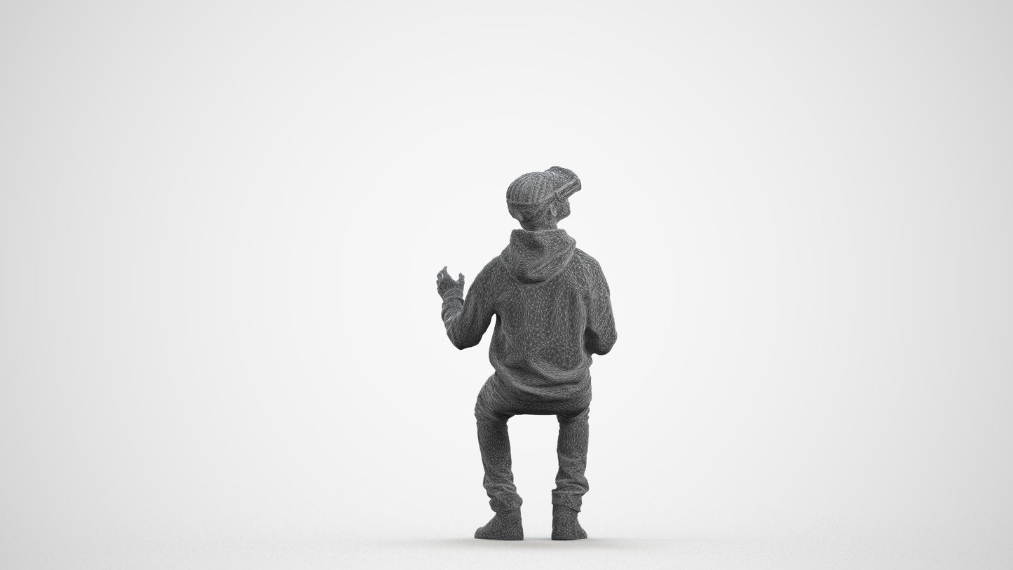 realistic 3D people boy casual kids, render-ready for V-Ray and Corona, FBX OBJ, wireframe front view