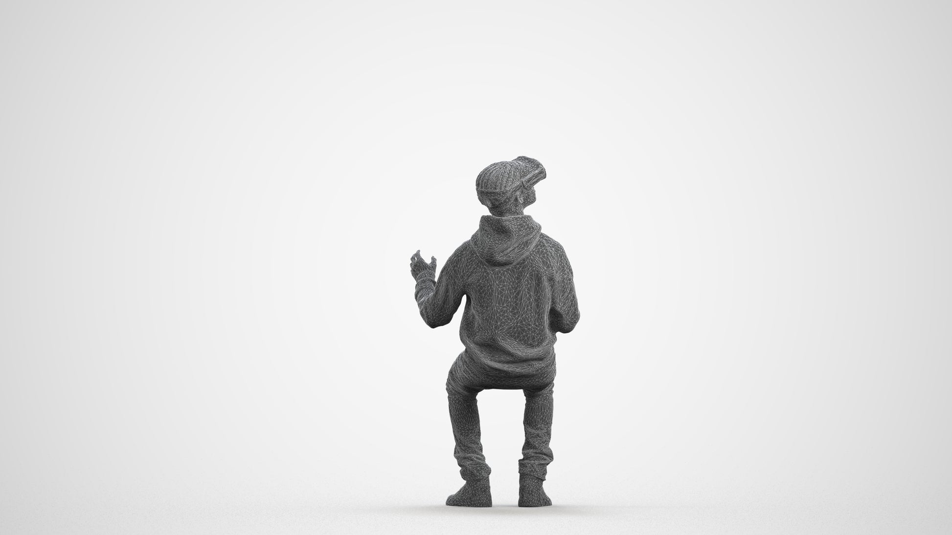 realistic 3D people boy casual kids, render-ready for V-Ray and Corona, FBX OBJ, wireframe front view