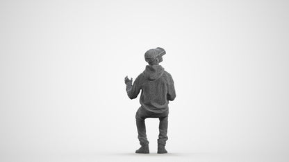 realistic 3D people boy casual kids, render-ready for V-Ray and Corona, FBX OBJ, wireframe front view